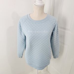 Ski Resort Sweatshirt Womens M Blue Quilted Crew Neck Pullover Outfitter Trading